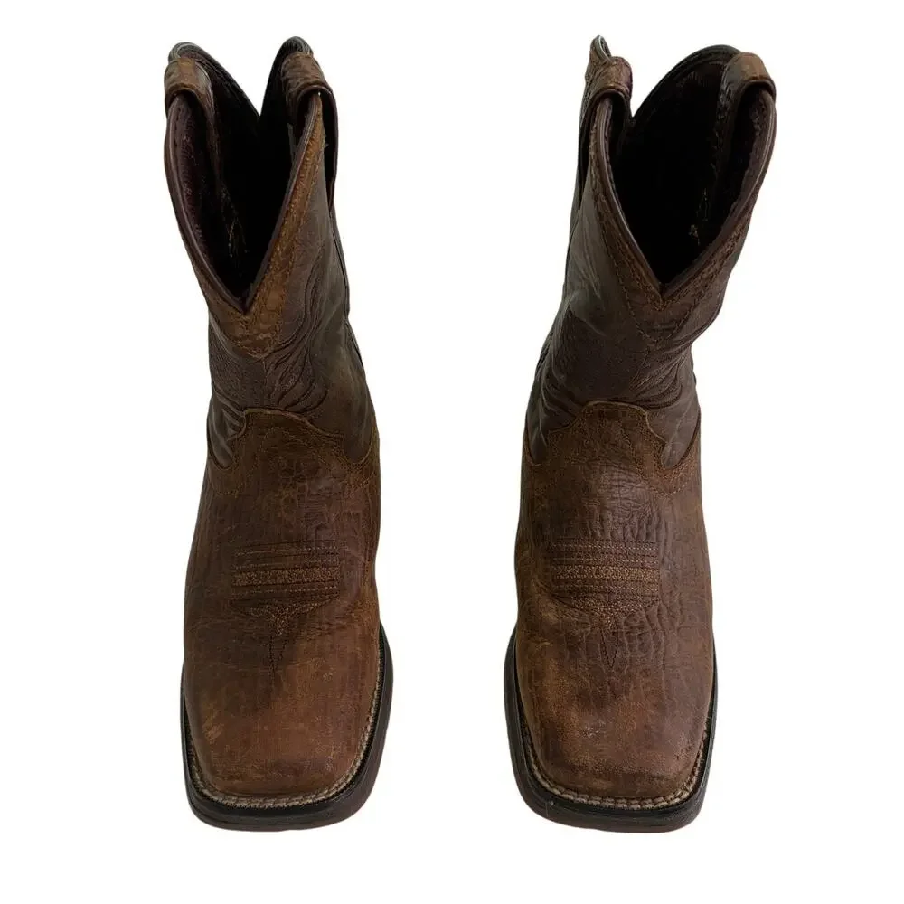 Durango Distressed Flag Western Boot Acorn Kids Size 3 Boys 8